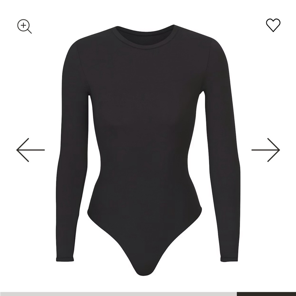 Black Long Sleeve Crew Neck Bodysuit